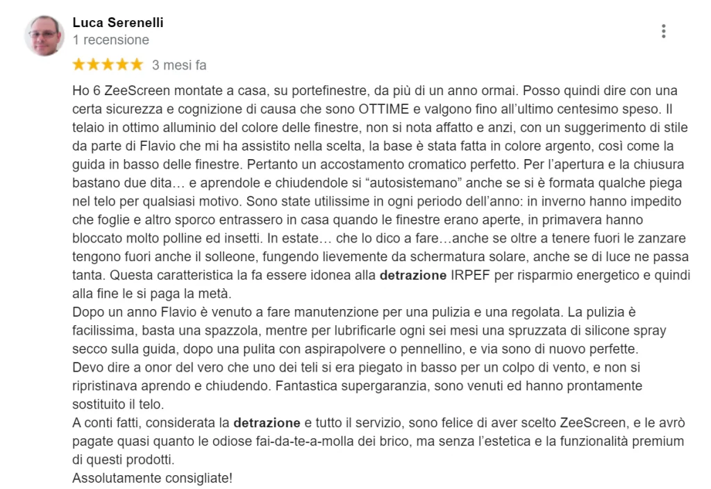 detrazione zanzariere
