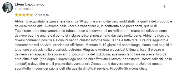 zanzariere zeescreen
